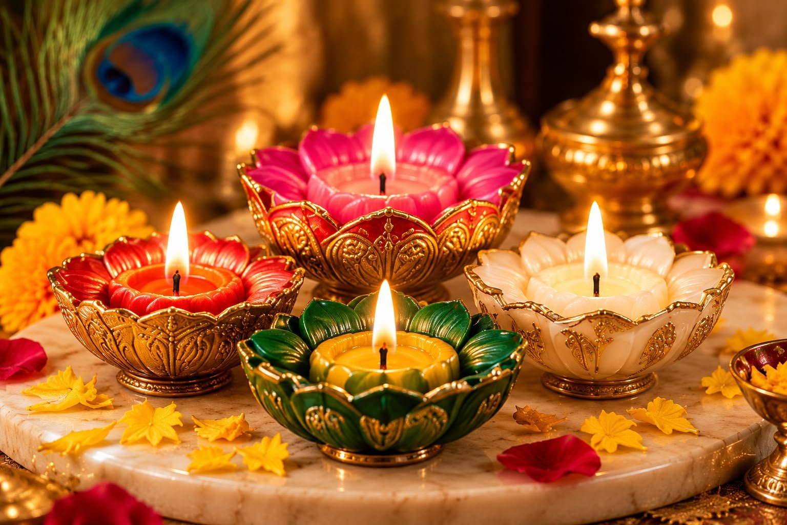 Designer Diya Candles